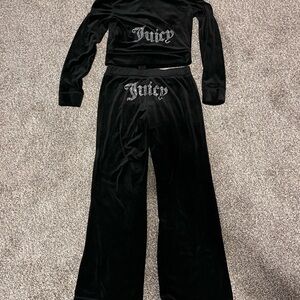 Juicy Couture Black Velour Set Tracksuit
